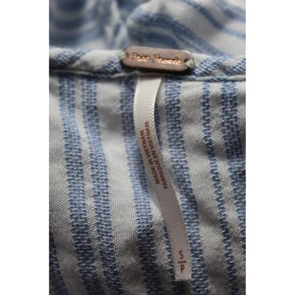 Free People Rosemary Top Cropped Tie Front Ruffle Blouse Small - Picture 12 of 12